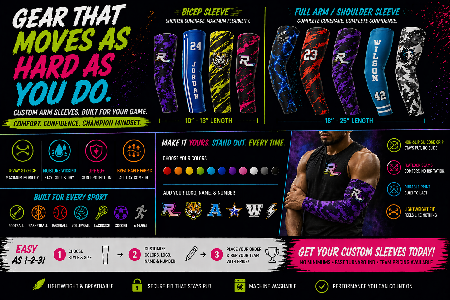 Custom Arm Sleeves That Perform & Pop
