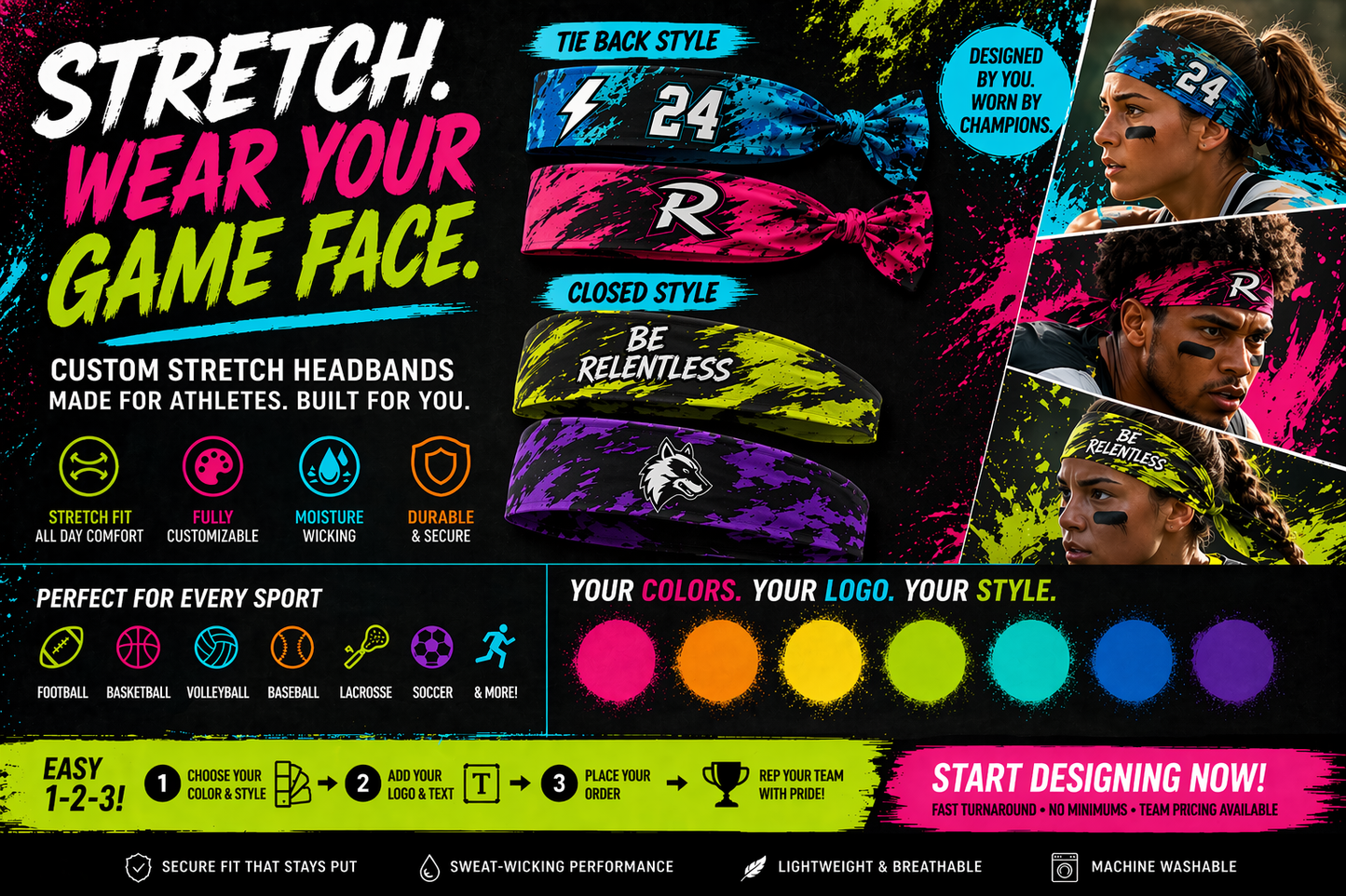 Custom Team Headbands That Bring the Energy