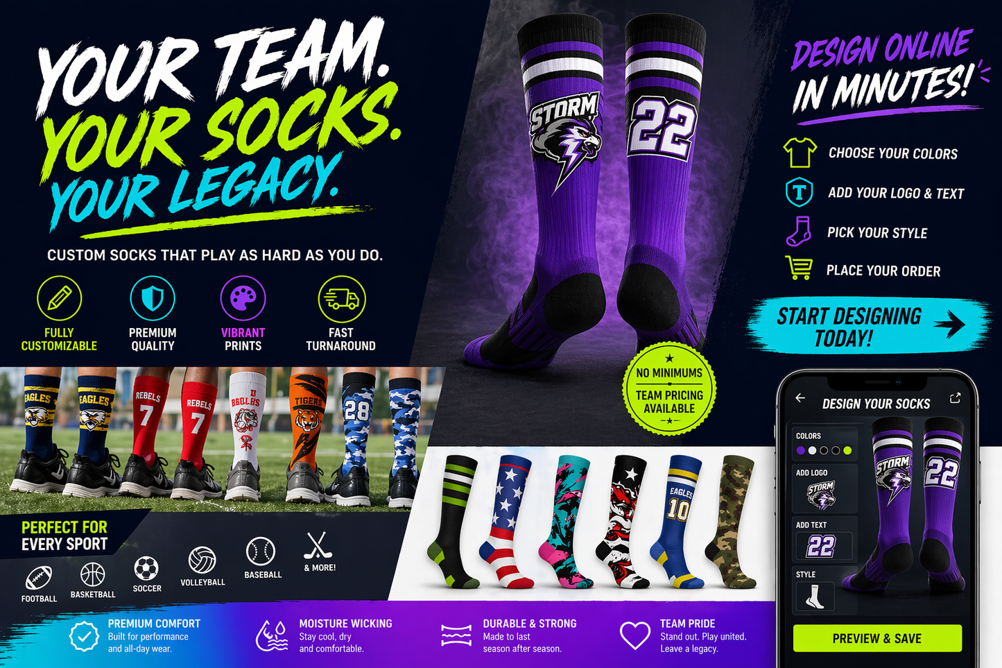 Custom Team Socks That Stand Out on Game Day